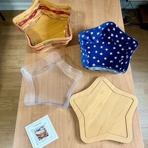 Longaberger basket 2001 Christmas Collection SHINING STAR COMBO liner/protector